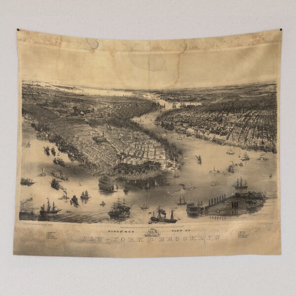 Item preview, Bird's eye View of New-York & Brooklyn (1851) designed and sold by allhistory.