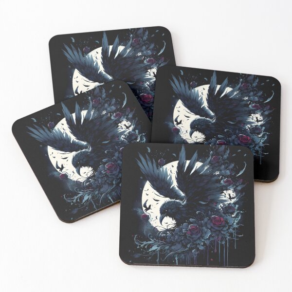 Item preview, Gothic Raven Roses Crow Moon Night designed and sold by RubisLeaf.