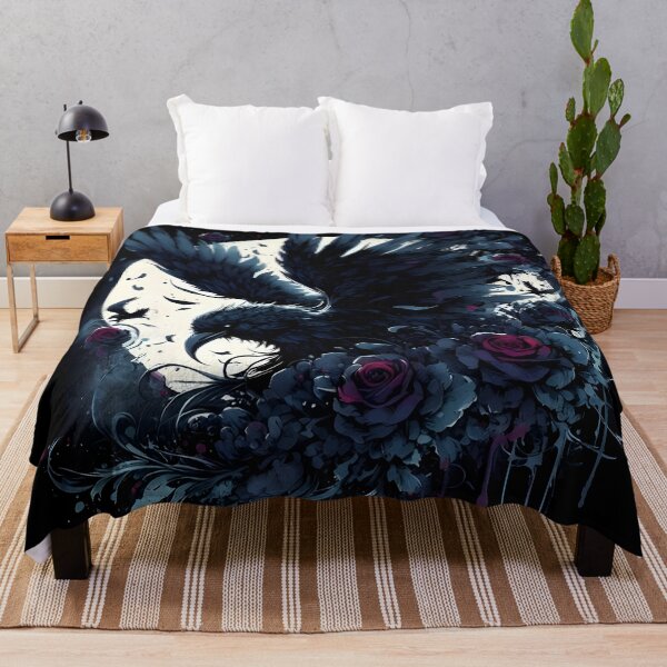 Item preview, Gothic Raven Roses Crow Moon Night designed and sold by RubisLeaf.