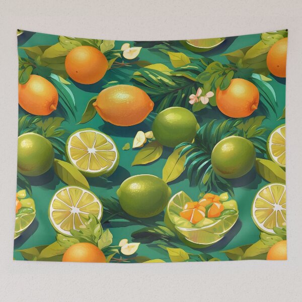 Item preview, Tropical Lime Floral Citrus Patterns designed and sold by MindWave THC.