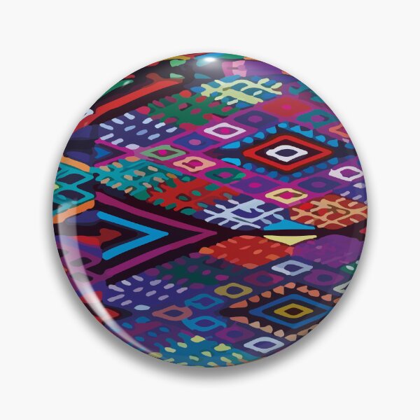 Item preview, Geometric multicolor embroidery maya folk art maximalist decor dopamine dressing  designed and sold by T-Mex.