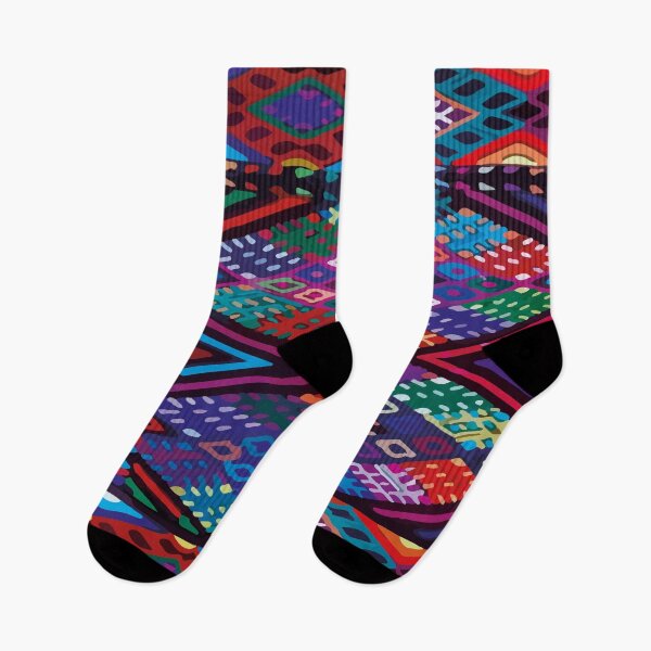 Item preview, Geometric multicolor embroidery maya folk art maximalist decor dopamine dressing  designed and sold by T-Mex.