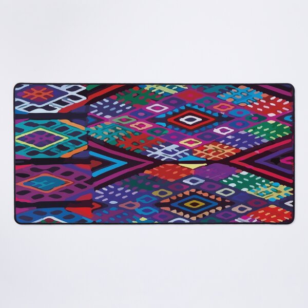 Item preview, Geometric multicolor embroidery maya folk art maximalist decor dopamine dressing designed and sold by T-Mex.