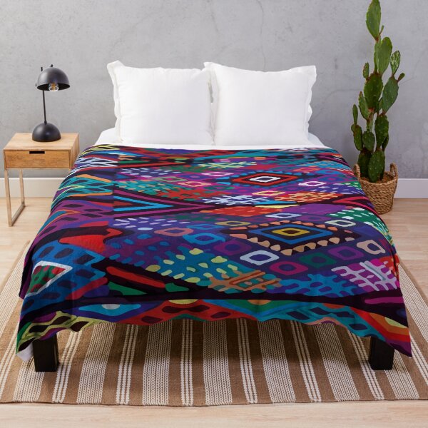 Item preview, Geometric multicolor embroidery maya folk art maximalist decor dopamine dressing  designed and sold by T-Mex.