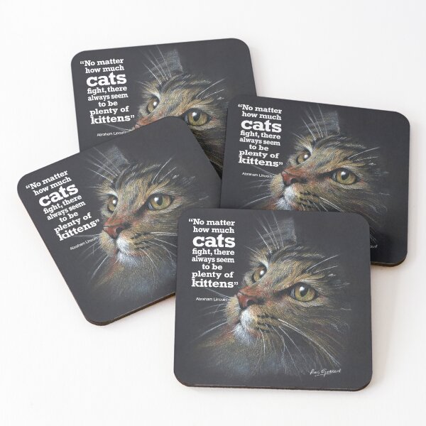 Item preview, Coloured Pencil Cat Drawing with quote designed and sold by Russellann.