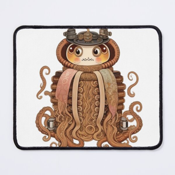 Item preview, Cute and funny steampunk octopus with ramen noodles  designed and sold by Angel Marsan.