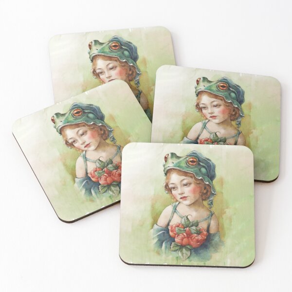 Item preview, Whimsical Vintage : Portraits, Traveling Frog and Girl, Chalky Charm designed and sold by MarinaFila.