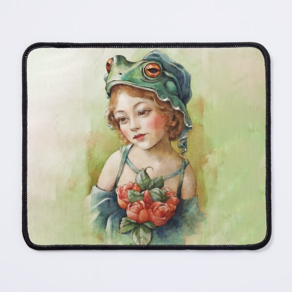 Item preview, Whimsical Vintage : Portraits, Traveling Frog and Girl, Chalky Charm designed and sold by MarinaFila.