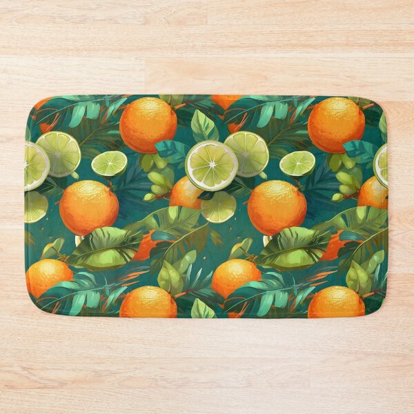 Item preview, Tropical Floral Lime&Oragnes Leaves Citrus Patterns designed and sold by MindWave THC.