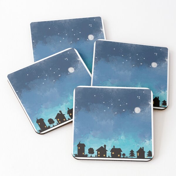 Item preview, Nighttime small houses. designed and sold by LyneFibres.