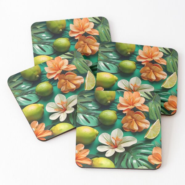 Item preview, Tropical Lime Floral Citrus Patterns designed and sold by MindWave THC.