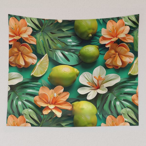 Item preview, Tropical Lime Floral Citrus Patterns designed and sold by MindWave THC.