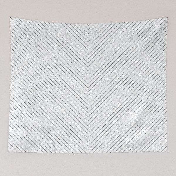 Item preview, Chevron Pencil Sketch Line Art - Snow + Dusk designed and sold by Irene Estelle.
