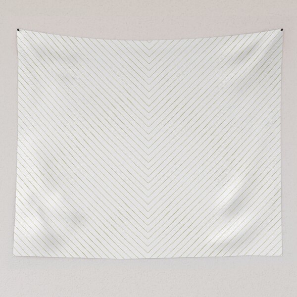 Item preview, Chevron Pencil Sketch Line Art - Snow + Gold designed and sold by Irene Estelle.