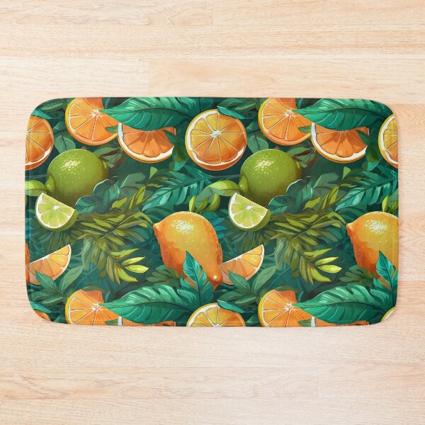 Item preview, Tropical Floral Lime&Oragnes Leaves Citrus Patterns designed and sold by MindWave THC.