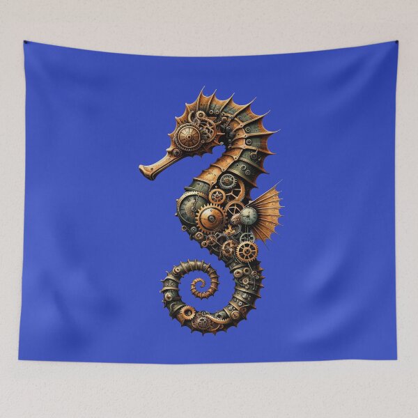 Item preview, Steampunk Seahorse Art - Unique Twist on Sea Life Imagery designed and sold by SandbarTees.