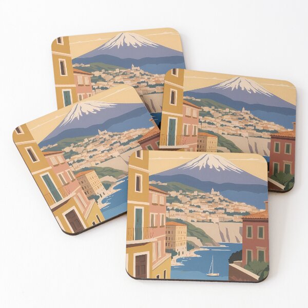 Item preview, Naples, Italy vintage travel illustration designed and sold by VintageFlow.