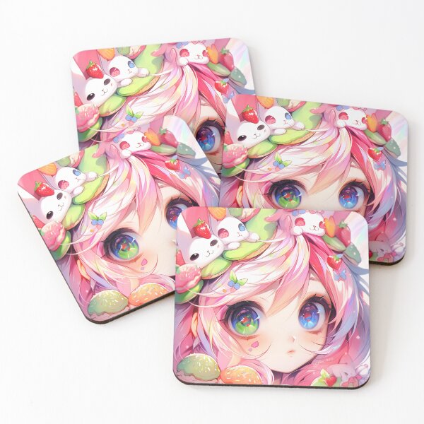 Item preview, Whimsical Bunny Sundae Anime Girl designed and sold by bubblegoth.