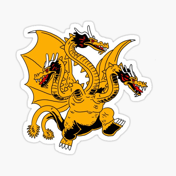 Vista previa del artículo con la obra «Rey Ghidorah», diseñado y vendido por bmar-art.