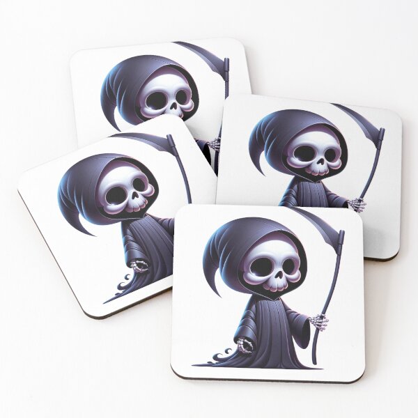 Item preview, Cute Grim Reaper in a Black Robe with Sickle Scythe designed and sold by kylmllr101684.