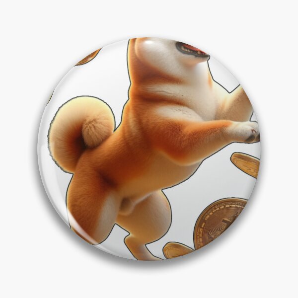Item preview, Shiba Inu Dog Playing with Bitcoin Satoshi Tokens designed and sold by kylmllr101684.