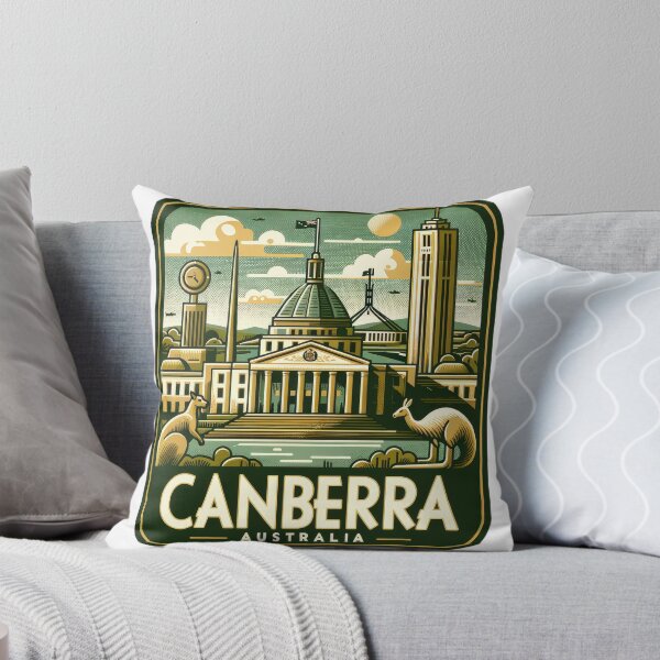 Item preview, Pegatina de viaje vintage de Canberra - Recordatorio de viaje retro de Australia designed and sold by pod24.