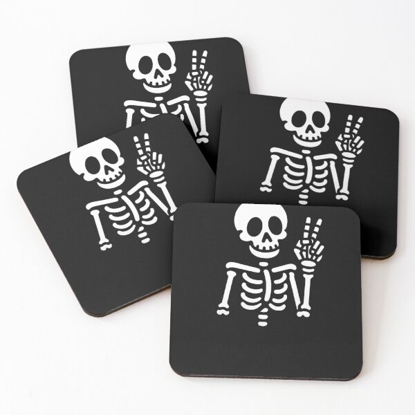 Item preview, Skeleton Making Peace Sign | Unique Image for Printed Products designed and sold by Gatsbird Design.