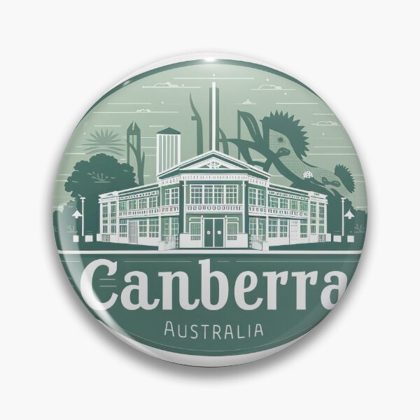 Item preview, Vintage Canberra Australia travel sticker - minimal retro design designed and sold by pod24.