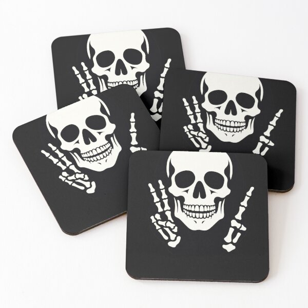 Item preview, Skeleton Making Peace Sign - Unique Image for Printed Products designed and sold by Gatsbird Design.