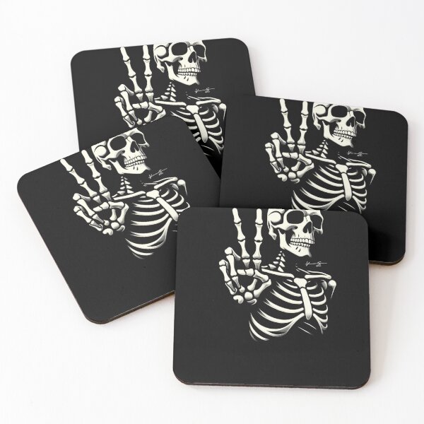 Item preview, Skeleton Making Peace Sign - Vibrant Image for Products designed and sold by Gatsbird Design.