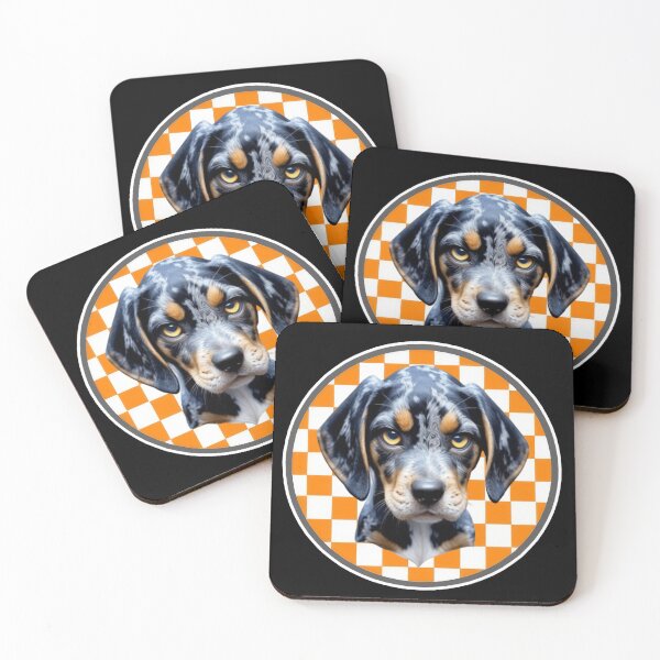 Item preview, Angry Bluetick Coonhound Framed with Checkboard designed and sold by Pickle Wicked Designs.
