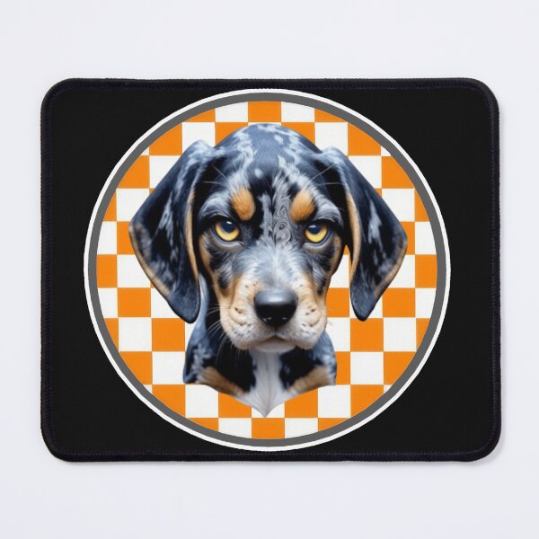 Item preview, Angry Bluetick Coonhound Framed with Checkboard designed and sold by Pickle Wicked Designs.
