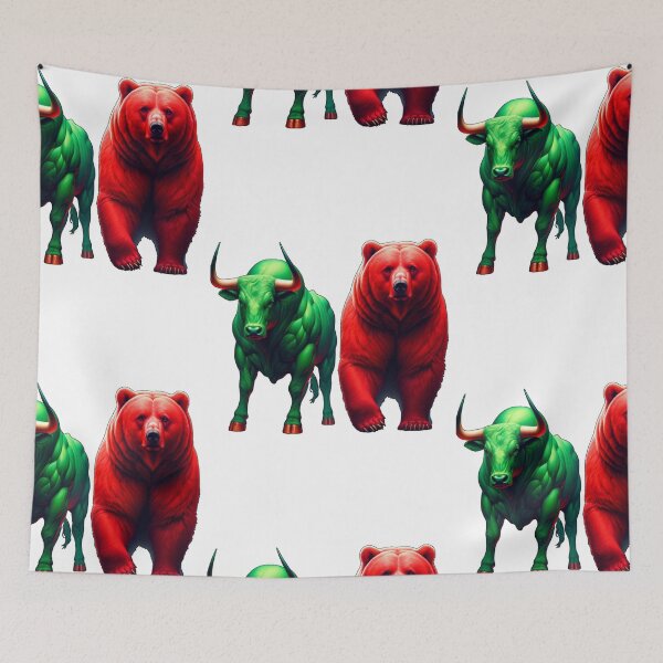 Item preview, Green Bull and Red Bear Representing Financial Markets designed and sold by kylmllr101684.