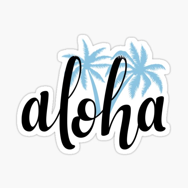 aloha palm blue Sticker