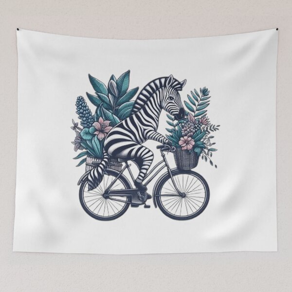 Item preview, Cute zebra on a bicycle  designed and sold by Culmika.