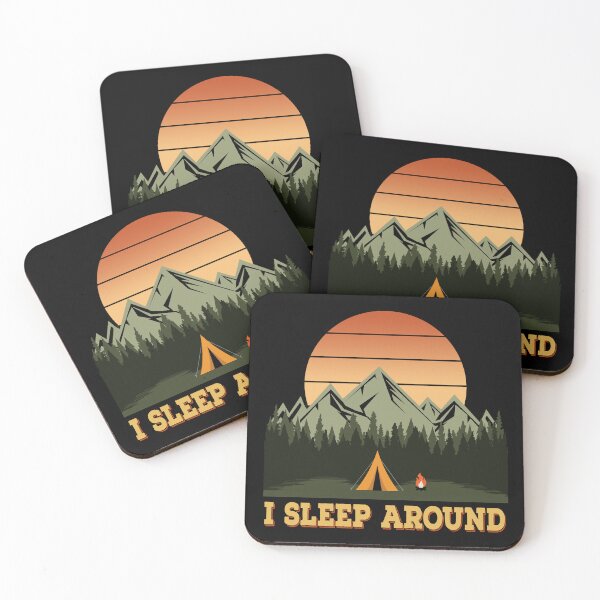 Item preview, I Sleep Around Funny Wilderness Mountain Camping Lover Pun designed and sold by Bad Kitty Designz.