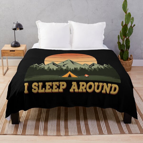 Item preview, I Sleep Around Funny Wilderness Mountain Camping Lover Pun designed and sold by Bad Kitty Designz.