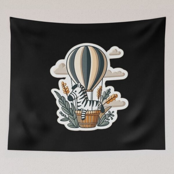 Item preview, Cute zebra in an air balloon  designed and sold by Culmika.