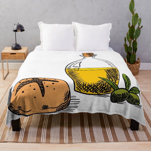 Item preview, Hand drawn vector bottle of olive oil and a baked bread designed and sold by Familyshmot.