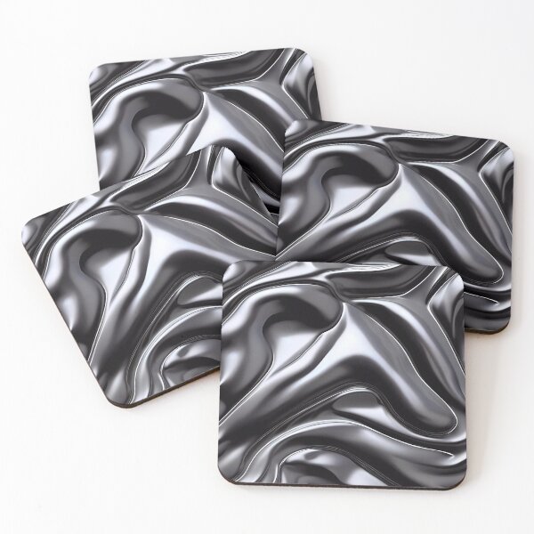 Item preview, Abstract Silver Black Chrome Metallic Pattern designed and sold by TheArtOfPat.
