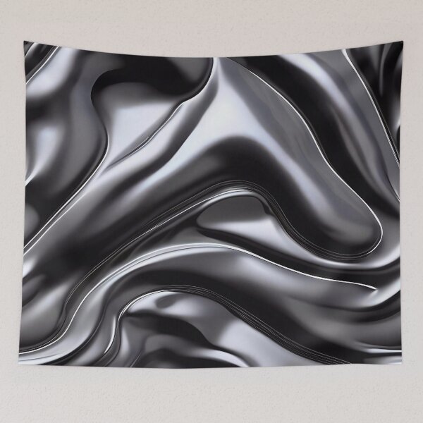 Item preview, Abstract Silver Black Chrome Metallic Pattern designed and sold by TheArtOfPat.