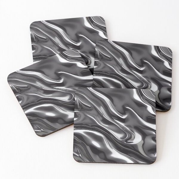 Item preview, Abstract Silver Black Chrome Metallic Pattern designed and sold by TheArtOfPat.