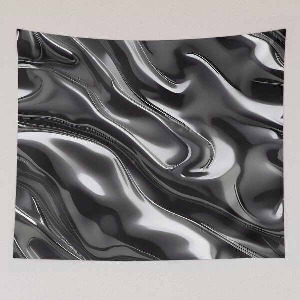 Item preview, Abstract Silver Black Chrome Metallic Pattern designed and sold by TheArtOfPat.