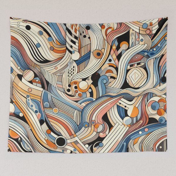 Item preview, Intertwined Elegance Abstract Waves of Geometric Whimsy designed and sold by ArtComixHaven.