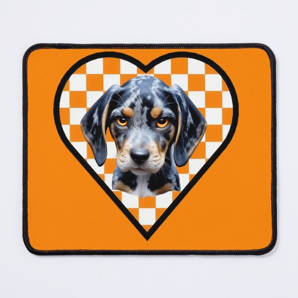 Item preview, Angry Bluetick Coonhound Heart Framed with Checkboard designed and sold by Pickle Wicked Designs.
