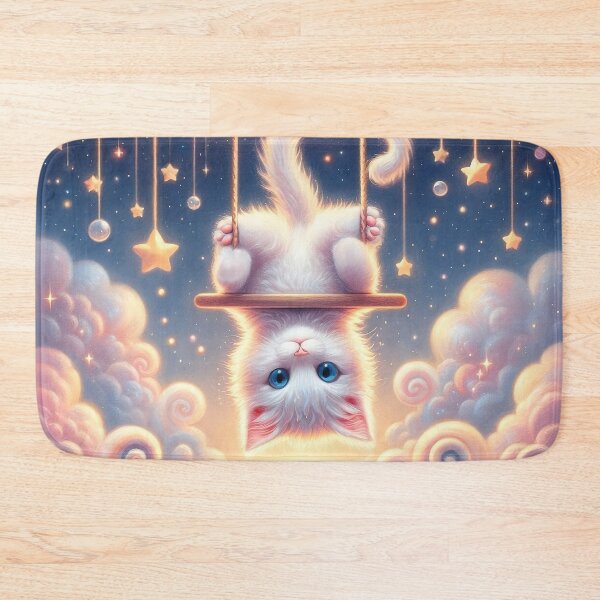 Item preview, Pastel cloud swing upside down kitten designed and sold by YukiKenji.