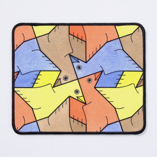 Artikelvorschau, Geometrische Vögel in einer vierfarbigen Tessellation entworfen und verkauft von tessellationfan.