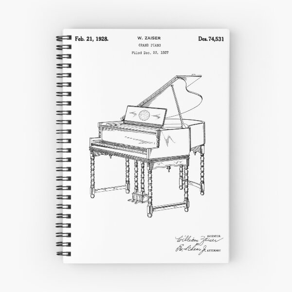 Item preview, Grand Piano 1928 Vintage Patent White Background designed and sold by Peek-Designs.