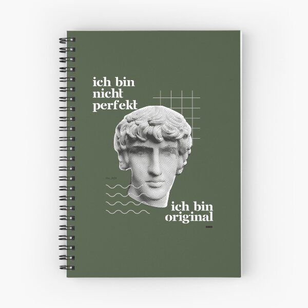 Item preview, ICH BIN NICHT PERFEKT, ICH BIN ORIGINAL | Statue Illustration | Green Background designed and sold by RM-Journey.