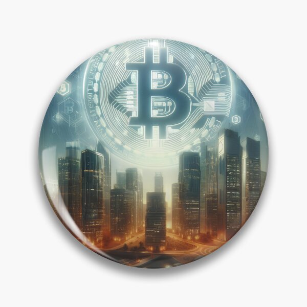 Item preview, A futuristic cityscape with buildings made of bitcoin designed and sold by TrendSh0p.